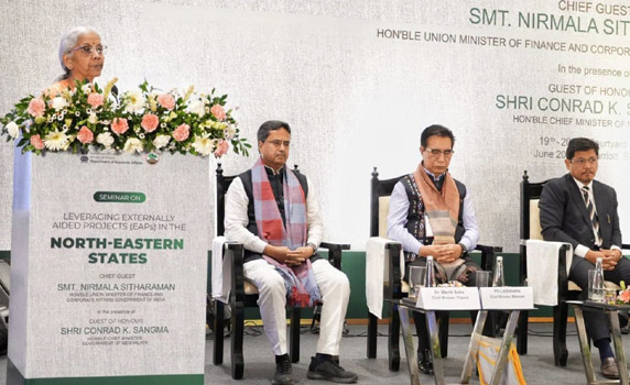 Tripura CM Dr. Manik Saha joins seminar in Shillong chaired by Finance Minister Nirmala Sitharaman.